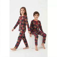 6/14 Yaş Ekose Ayıcık Baskılı Pamuk Penye Çocuk Pijama Takımı