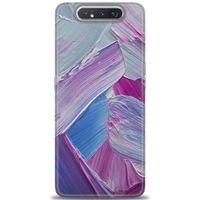 Samsung Galaxy A80 Kılıf HD Baskılı Kılıf - Purple + Tam Ekran Koruyucu