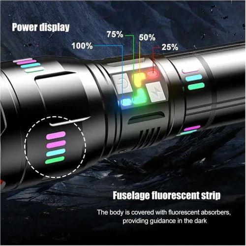 Ps-2003 Ultra Parlak Su Geçirmez Zoomlu Güçlü 200w 30000 Lümen Bekçi Avcı Kamp El Feneri