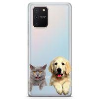 Samsung Galaxy A91 Kılıf Scottish Fold Kedi Ve Köpek Arka Kapak Koruma Desenli Full Koruyucu