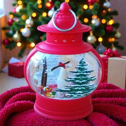 VIP KALİTE OVAL KIRMIZI SİNCAP YILBAŞI FENERİ GÜN IŞIĞI LED IŞIKLI FENER YILBAŞI HEDİYELERİ 14X8X4CM