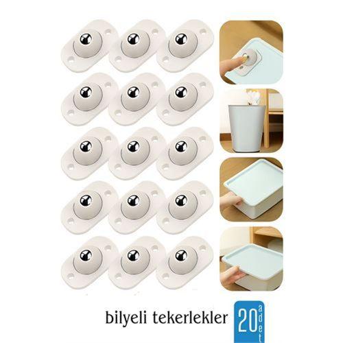 Modacar 20 li Bilyeli Tekerlek Eşya Kaydırma Aparatı Yapışkanlı Set 360D
