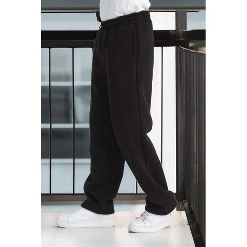 Baggy Kalıp 3 İplik Şardonlu Erkek Eşofman Altı - Siyah