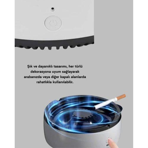 Sigara Dumanı Ve Koku Giderici Hava Temizleyici Küllük – 2 Katmanlı Filtreli, Usb Şarjlı