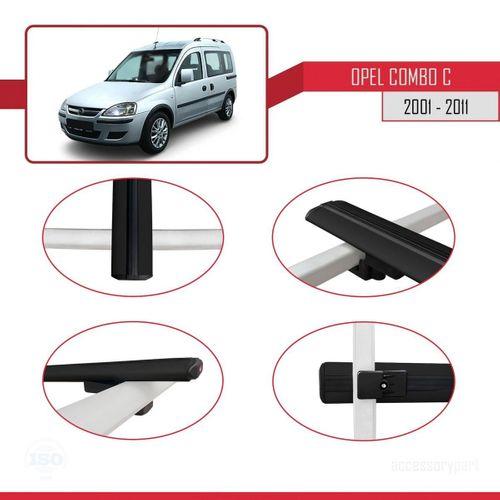 Opel Combo (C) 2001-2011 Arası ile uyumlu Basic Model Ara Atkı Tavan Barı SİYAH 3 ADET