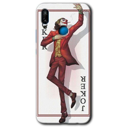 MRCİLETİSİM Huawei P20 Lite Kılıf HD Desen Baskılı Arka Kapak + Temperli Cam - Joker İskambil