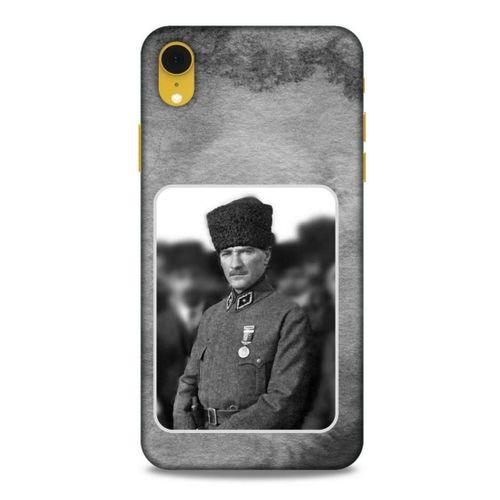 Apple iPhone XR Kılıf Atatürk (38) Neo Hybrid Kılıf Antrasit Taş