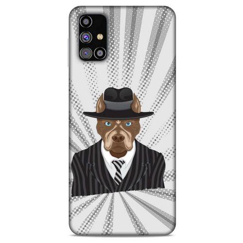 Samsung Galaxy M31s Kılıf Köpek Kıyafetleri (8) Baskılı Kılıf Pitbull Şapka