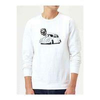 Tosba Skull Baskılı Beyaz Erkek Sweatshirt