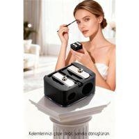 Profesyonel Çift Bıçaklı Makyaj Kalemi Açacağı - Alman Çeliği Keskinliği & Şeffaf Hazneli  715688