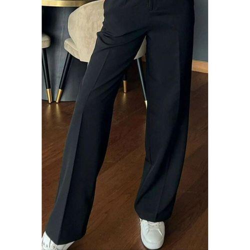 Kadın Yüksek Bel Cepli Ithal Krep Pantolon