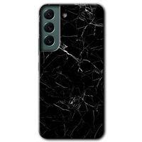 Potkal Hediye Fabrikası Samsung Galaxy S22 Kılıf HD Desen Baskılı Arka Kapak - Siyah Mermer