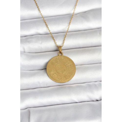 316L Çelik Gold Renk Ayetel Kürsi Yazılı Kolye