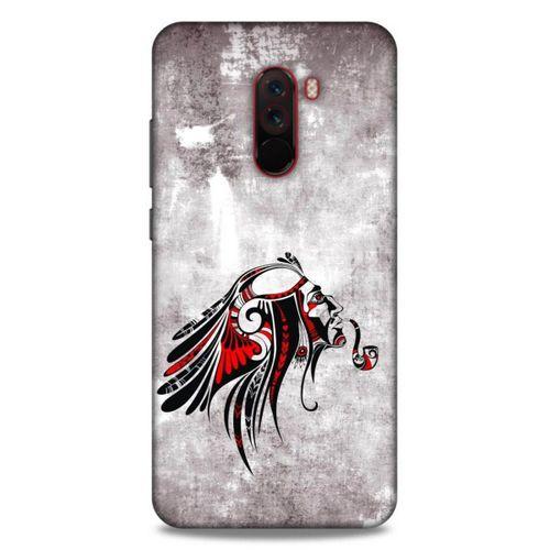 Lopard Xiaomi Pocophone F1 Uyumlu Kılıf Tattoo's (43) Thin Fit Kılıf Pipolu Kızılderili