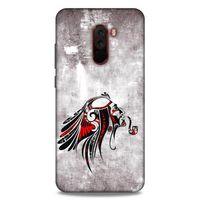Lopard Xiaomi Pocophone F1 Uyumlu Kılıf Tattoo's (43) Thin Fit Kılıf Pipolu Kızılderili