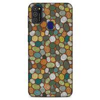 Samsung Galaxy M21 Kılıf Pastel Renkler (37) Silicone Cover Beyaz Açık Yeşil