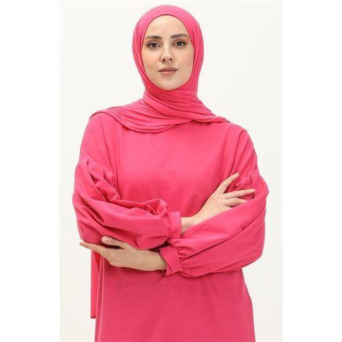 Hira Balon Kol Midi Boy Sade Basic Sweatshirt - 03031.025 - Fuşya