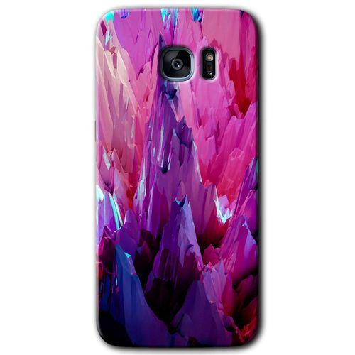 Samsung Galaxy S7 Edge Kılıf HD Desen Baskılı Arka Kapak + Temperli Cam - Abstraction Sharp