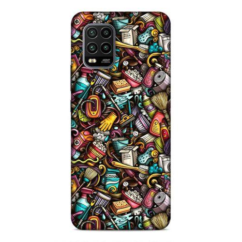 Xiaomi Mi 10 Lite Kılıf Temizlik Malzemeleri Doodle Arka Kapak Silikon Koruma Full Koruyucu