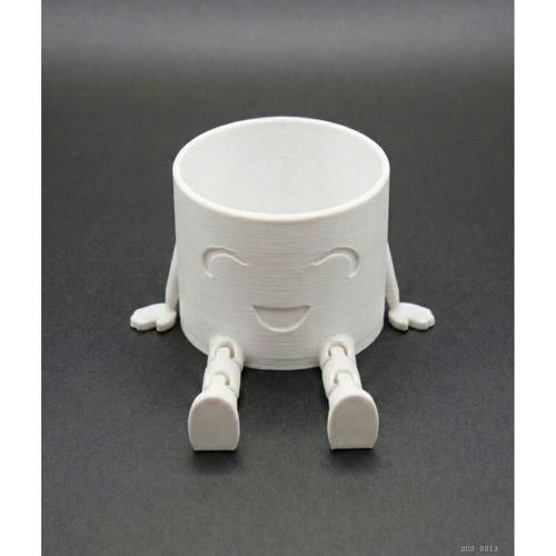 Sarkık Ayaklı Beyaz Gülümseyen Büyük Boy Mini Saksı