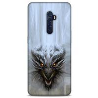 Oppo Reno 2 Kılıf Dragons (11) Tam Koruma Beyaz Ejderha