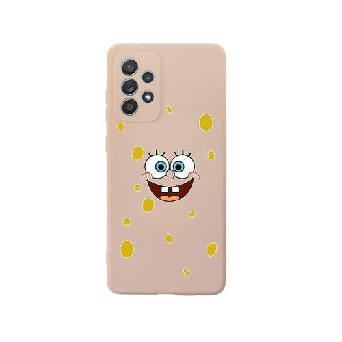 Samsung A32 Sponge Bob Premium Silikonlu Pembe Telefon Kılıfı