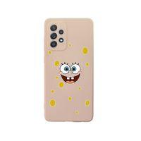 Samsung A32 Sponge Bob Premium Silikonlu Pembe Telefon Kılıfı