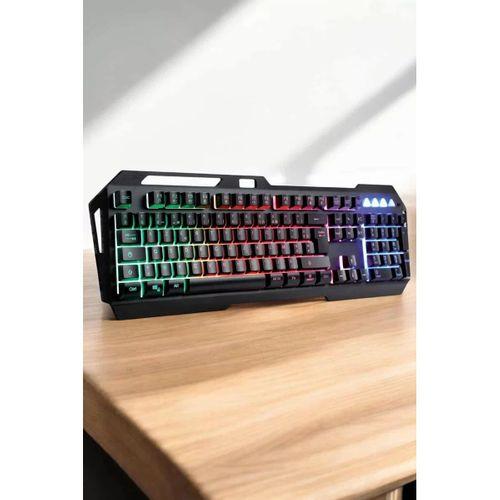 Q Klavye Rgb Işıklı Klavye Ve Mouse Seti Kablolu Mouse Hediyeliş