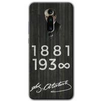 BeRa Aksesuar Xiaomi Mi 9T Kılıf Baskılı Kapak - Atatürk Ahşap İmza +Tam Kaplayan Mat Seramik