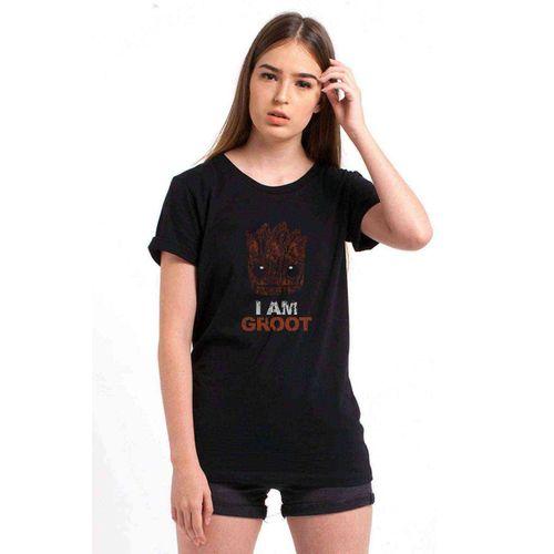 I Am Groot Baskılı Siyah Kadın Tshirt