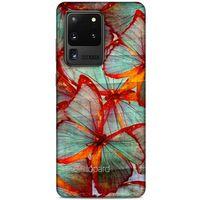 Samsung Galaxy S20 Ultra Kılıf Kelebek Etkisi (31) TPU Kılıf Kırmızı Yeşil