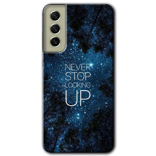 MRCİLETİSİM Samsung Galaxy S21 FE Kılıf HD Desen Baskılı Arka Kapak + Temperli Cam - Stars Wallpaper