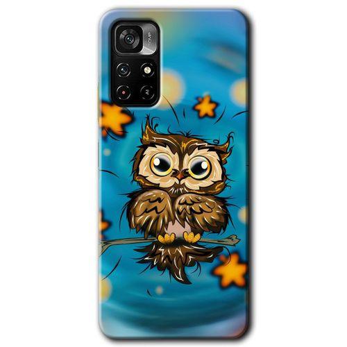 Xiaomi Redmi Note 11T HD Baskılı Kılıf + 9D Tam Ekran Koruyucu - Owl Bird Stars