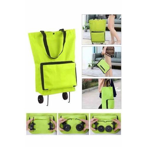Katlanabilir Tekerlekli Çantalı Çarşı Pazar Arabası Alışveriş Çantası Piknik Çantası