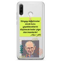 Huawei Nova 4e Kılıf Caps Steve Jobs Arka Kapak Koruma Desenli Full Koruyucu