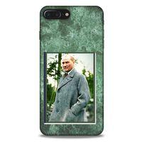 Apple Iphone 7 Plus Kılıf Atatürk (20) Koruyucu Kılıf Yeşil Mermer