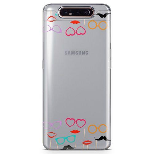 Samsung Galaxy A80 Kılıf Cerceveler Arka Kapak Koruma Desenli Full Koruyucu