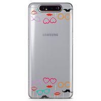 Samsung Galaxy A80 Kılıf Cerceveler Arka Kapak Koruma Desenli Full Koruyucu