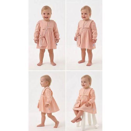 6-24 Ay Müslin Keten Pamuk Çanta Bebek Elbise