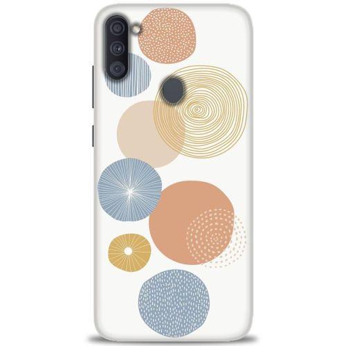 Samsung Galaxy M11 Kılıf HD Baskılı Kılıf - Mavi Daireler + Tam Ekran Koruyucu