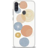 Samsung Galaxy M11 Kılıf HD Baskılı Kılıf - Mavi Daireler + Tam Ekran Koruyucu