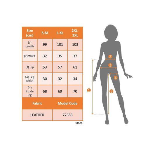 Kadın Yüksek Bel Lastikli önü Düğmeli Deri Pantolon