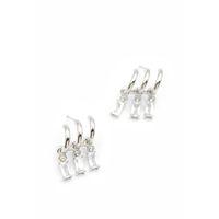 Küçük Baget Taşlı Küpe - Gümüş