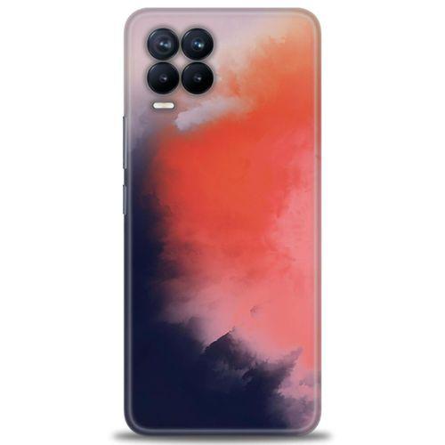 Realme 8 Pro Kılıf HD Baskılı Kılıf - Sisli Turuncu + Tam Ekran Koruyucu