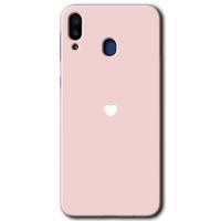 MRCİLETİSİM Samsung Galaxy M10 Kılıf HD Desen Baskılı Arka Kapak + Temperli Cam - Sade Kalp