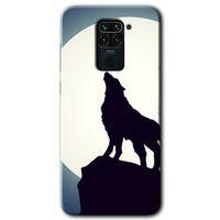 Redmi Note 9 Kılıf HD Desen Baskılı Arka Kapak - Dolunay Bozkurt + Kırılmaz Cam