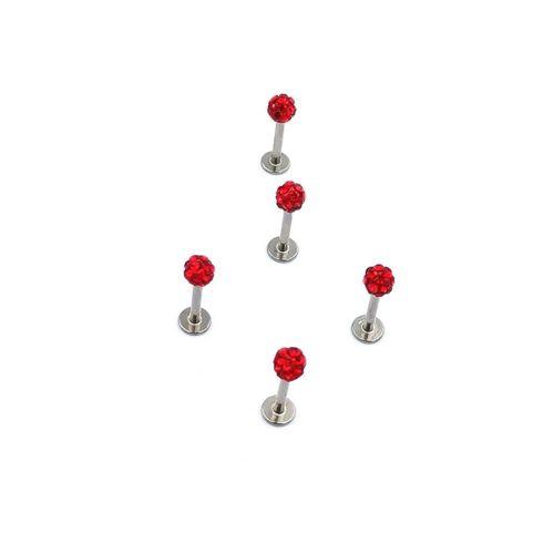 Renkli Taşlı Çelik 5 Adet Kaş Tragus Piercing