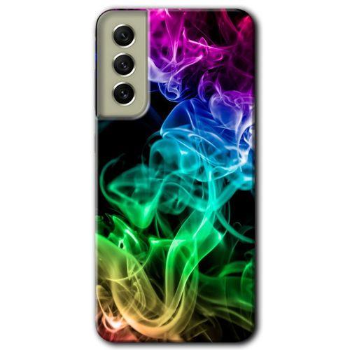 Potkal Hediye Fabrikası Samsung Galaxy S21 FE Kılıf HD Desen Baskılı Arka Kapak - Smoke Colorful