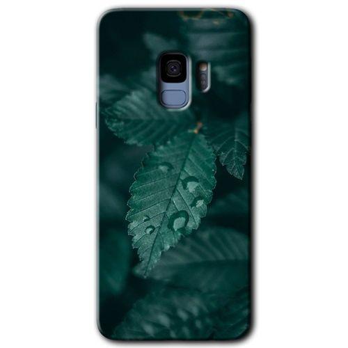 Potkal Hediye Fabrikası Samsung Galaxy S9 Kılıf HD Desen Baskılı Arka Kapak - Yağmurlu Yaprak
