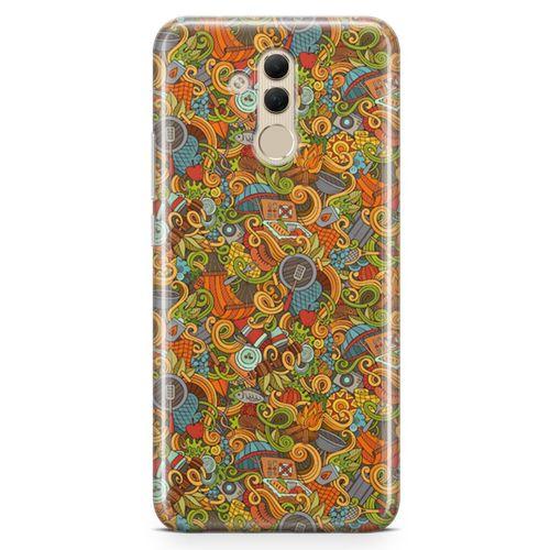 Huawei Mate 20 Lite Kılıf Doodle Piknik Seti Arka Kapak Koruma Desenli Full Koruyucu